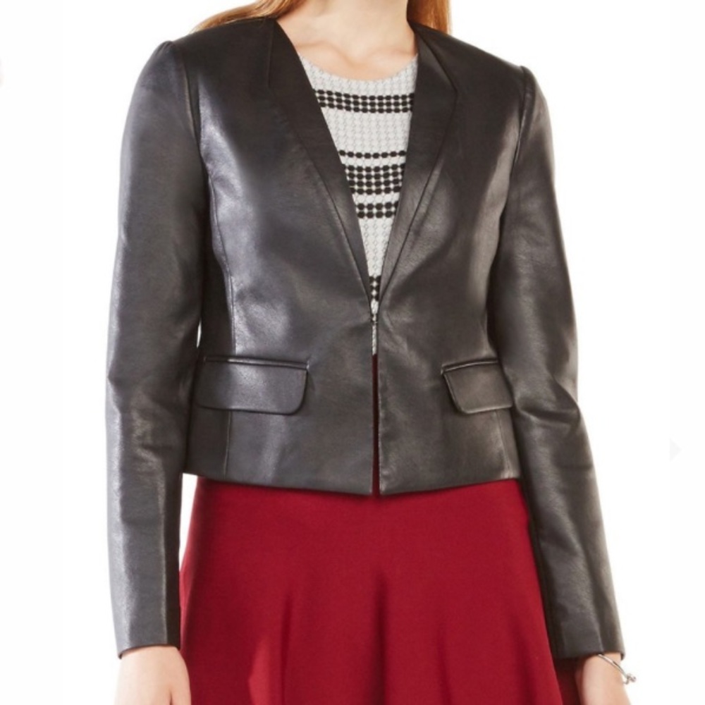 BCBG Cruz Faux Leather Blazer Jacket EUC - Picture 2 of 11